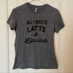 Thread Tank All I Need is Latte & Lipstick Graphic Tee